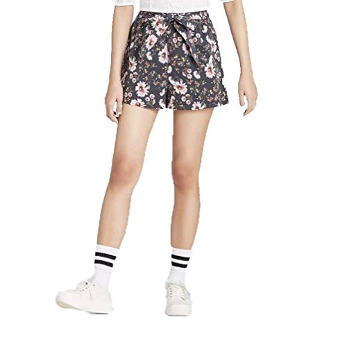 Floral Chiffon Dress — high-rise belted paperbag waist shorts (