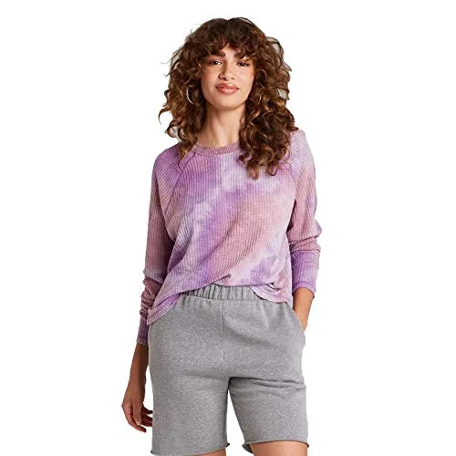 Zip-Up Sherpa Jacket — waffle t-shirt purple tie-dye (small)