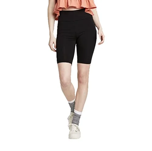 High-Rise Corduroy Mini Skirt — bike shorts black