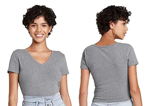 Cropped Peplum T-Shirt — notch front baby (small