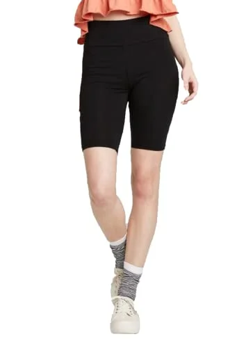 High-Rise Corduroy Mini Skirt — bike shorts black (small)