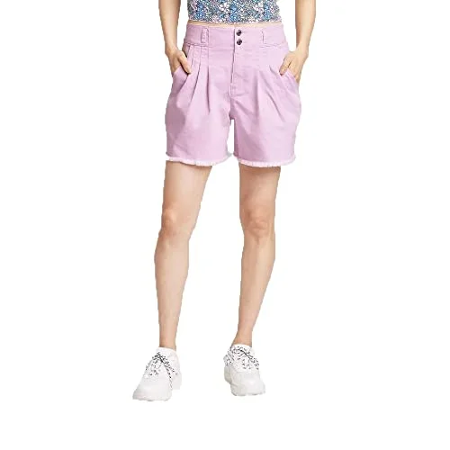 Pleated Bermuda Jean Shorts — numeric_00
