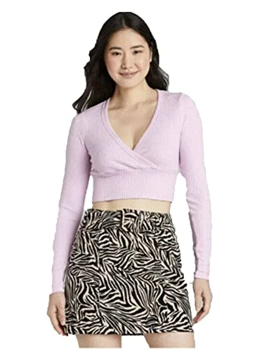Zip-Up Sherpa Jacket — cozy tiny top t-shirt (lavender