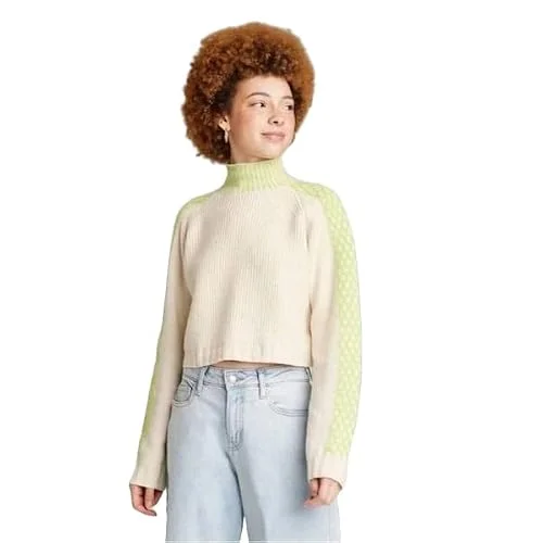 Boxy Mock Turtleneck Sweater — off-white)
